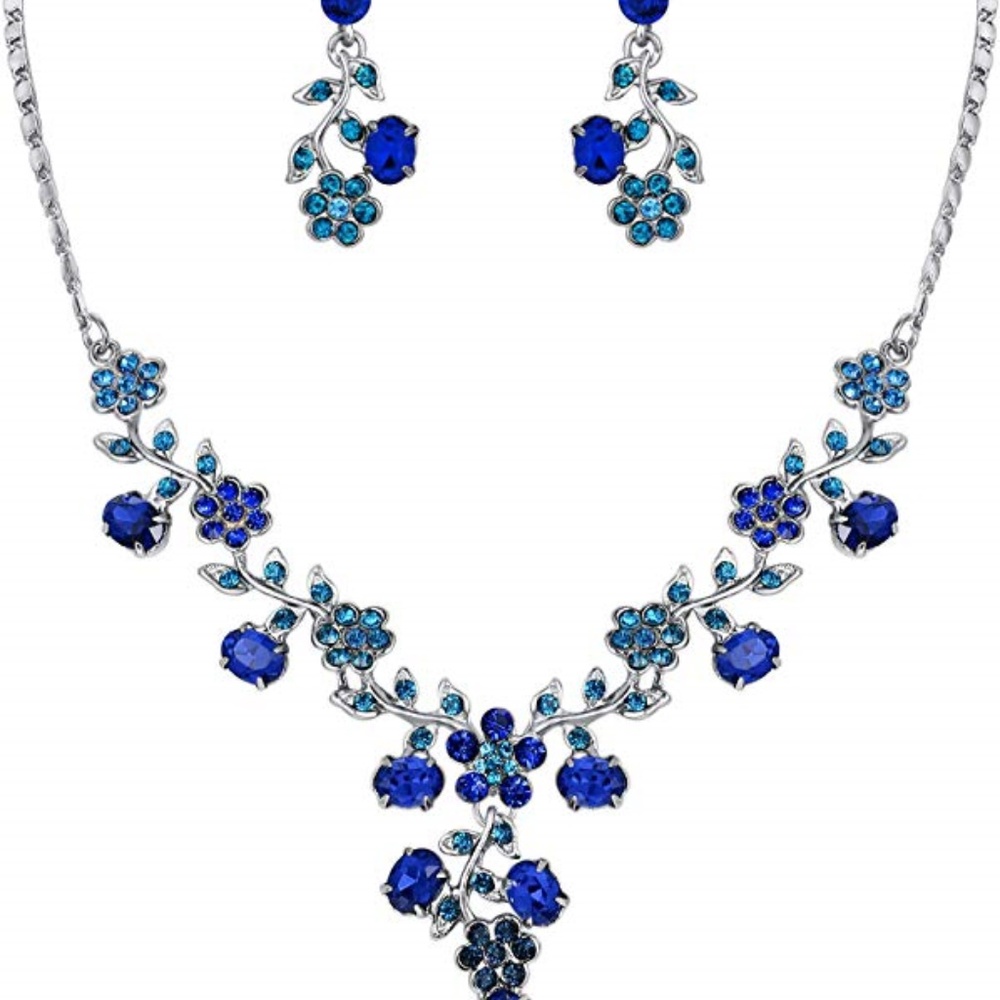 New EVER FAITH Flower Leaf Jewelery set